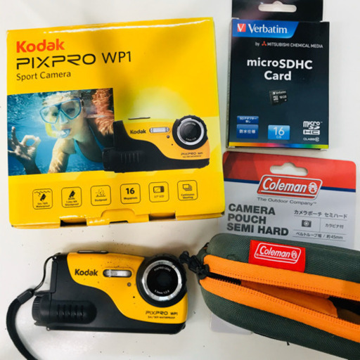 Kodak 防水カメラ（保証残4年）+SD16GB+Colemanカメラケース