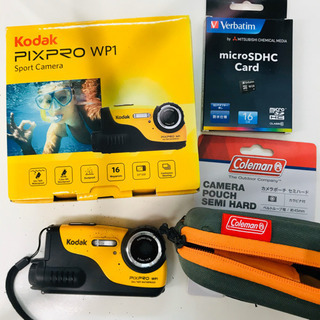 Kodak 防水カメラ（保証残4年）+SD16GB+Colema...