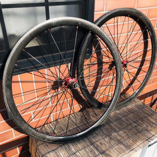 リアTNIリム 手組 チューブラー 90ハイト カーボン ホイール1100g前後