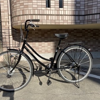 26インチ 内装3段ブリヂストン ママチャリ ブラック 前かご、LED