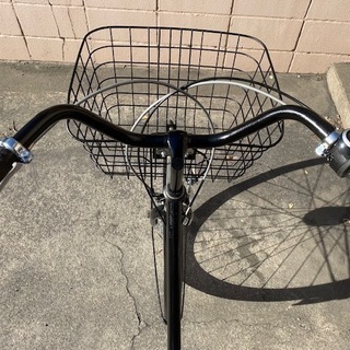 【メンテナンス済み】26インチ　内装３段ブリヂストン　ママチャリ　ブラック　前かご大、LEDライトつき　鹿児島市 26インチ 内装3段ブリヂストン ママチャリ ブラック 前かご、LED