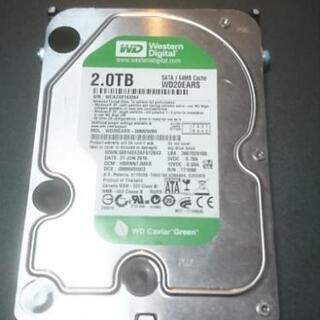 良品！WD 2TB 3.5インチHDDハードディスク WD20EARS