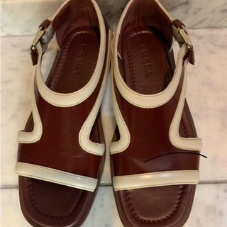 ほぼ未使用！プラダ レザーサンダル Prada leather sandals 37 1/2