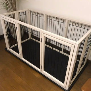 値下げ交渉可 ペットゲージ 白 LL 多頭飼いに ワンタッチ木製 仕切れる 