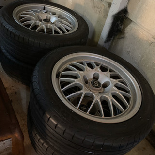 BBS 17インチ ステージアRS260純正アルミ＋バリ山 国産タイヤ