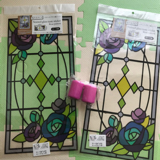 ピンクキャンドル2つおまけ ステンドグラス風シール 百均 2枚 こんこん 吹田の生活雑貨の中古あげます 譲ります ジモティーで不用品の処分
