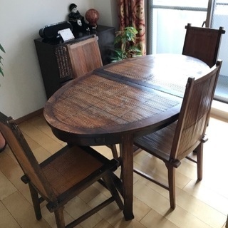 S107 ⭐ ジモティー限定価格！展示品 Ashley 伸長式ダイニング11点 