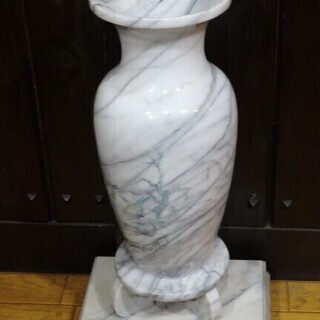 【取引終了】大理石 花瓶 花器 45cm 台座付 花生 壷 壺 ...