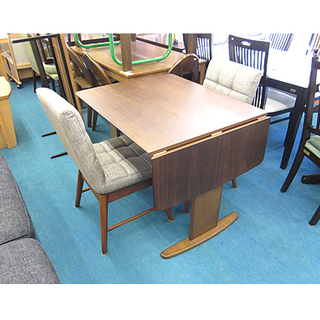 札幌【伸長式 2人掛けダイニングセット】幅920/120cm マガジンラック