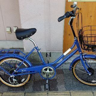 GRASSCH 20吋コンパクト自転車 外装6段/LEDオート/ブルー