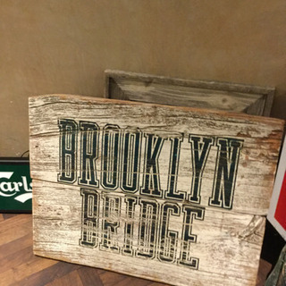ブルックリン　ビンテージウッド　サイン ブルックリン ビンテージウッド サイン