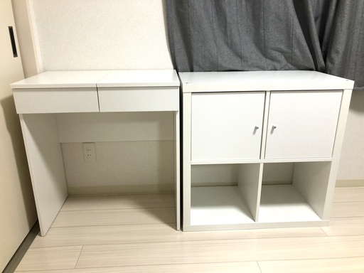 満点の ※値下【鏡台＆収納BOX】IKEA BRIMNES ホワイト シェルフ