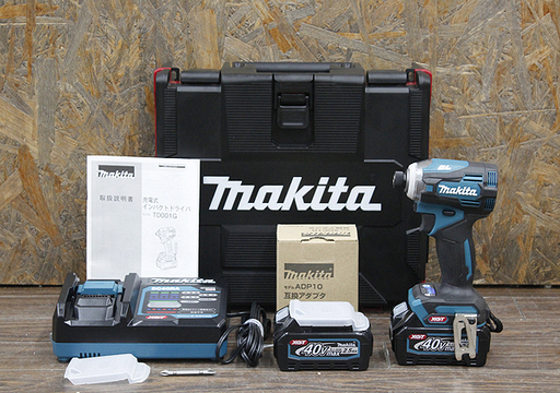 札幌 マキタ インパクトドライバ TD001GRDX 40V 2.5Ah バッテリー2個 充電器 互換アダプタ セット