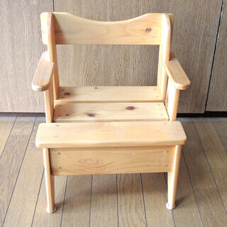 あげます。子供椅子、木製自作、1～2歳用