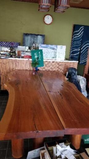 テーブル　無垢　天然木　一枚板分離