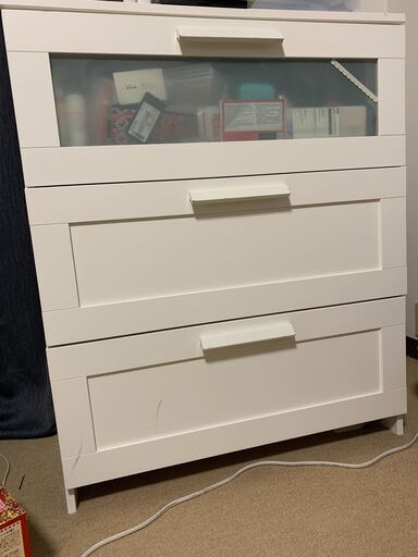 43%割引グレイ系【良好品】 IKEA イケア BRIMNES ブリムネス 白 売れ筋 送料込み IKEA ブリムネス 3段チェスト 白 洋服タンス/押入れ収納