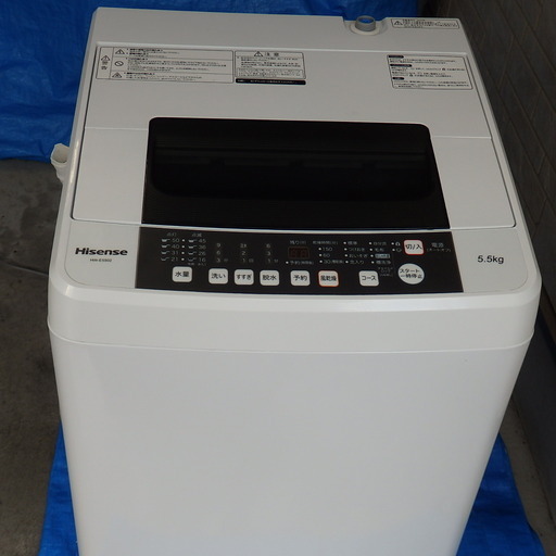 【極美品】　Hisense　ハイセンスジャパン　全自動電気洗濯機　5.5ｋｇ　HW-E5502　2018年製　2018年8月頃購入