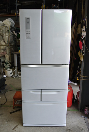 【011406】冷凍冷蔵庫　東芝　GR-E47F(SS)　2012年製　冷凍室128L　冷蔵庫343L【引取限定】