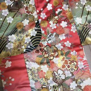 豪華古典振袖　4点セット　淡紅地桜金箔　人気落ち入替処分