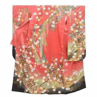 豪華古典振袖　4点セット　淡紅地桜金箔　人気落ち入替処分