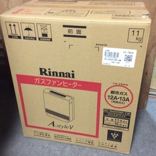 【RKG】特価！リンナイ/プラズマクラスターイオン機能付/ガスファンヒーター/RC-N4001NP-CW/クロスホワイト/都市ガス/新品