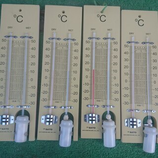 乾湿計（フック箱）4つセット 温度計/湿度計　