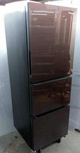 冷蔵庫　3ドア　282Ｌ　高年式　人気のダークブラウン　ガラスドア