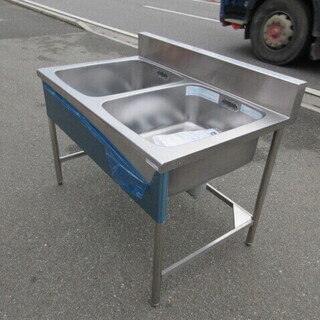 ☆新品 業務用 厨房用品 リクシル ステンレス 2層式シンク 横1200×奥750×高800㎜ バックガード高150×奥60　販売中です！☆