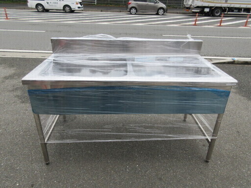 ☆新品 業務用 厨房用品 リクシル ステンレス 2層式シンク 横1500×奥750×高800㎜ バックガード高150×奥60　販売中です！☆