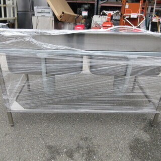 ☆新品 業務用 厨房用品 リクシル ステンレス 2層式シンク 横1500×奥750×高800㎜ バックガード高150×奥60　販売中です！☆