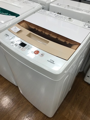 【1年間の保証付き】AQUA（アクア）全自動洗濯機 AQW-BK50E