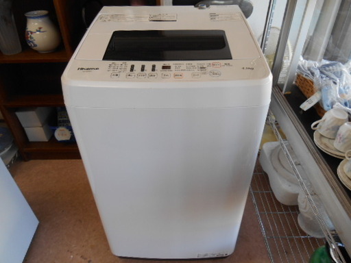 ♪　Hisence 洗濯機　HW-E4502 4.5Kg  2018年製　未使用品