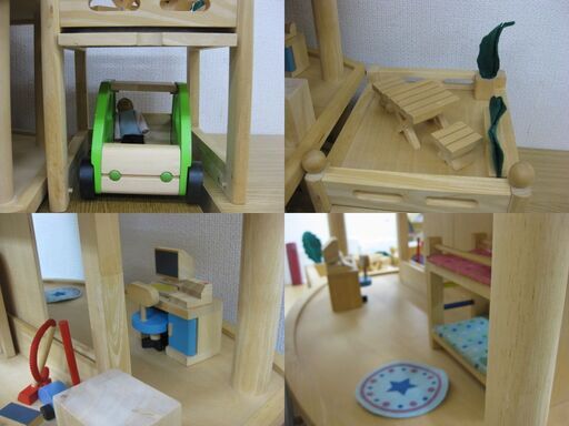 Battat 木製ドールハウス WOODEN DOLL HOUSE 10アクセサリーセット付 10 accessory sets included