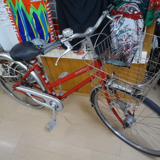 ⑬【エコプラス小倉南店】26インチ ママチャリ 一般車 レッド 自動点灯LEDライト 自転車 中古車 スタッフ向井おすすめ!! 小倉 南 湯川 北九州 福岡 自転車 チャリ スポーツ車 完成車 MTB クロスバイク ロードバイク ⑬【エコプラス小倉南店】26インチ ママチャリ 一般車 レッド 自動点灯