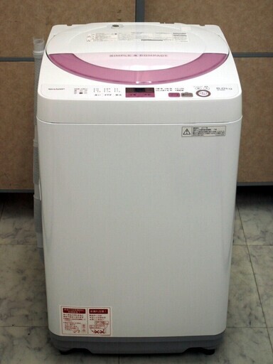 SHARP シャープ 6kg 簡易乾燥機能付洗濯機 ES-GE6A-P 槽クリーンコース装備 穴なし洗濯槽 ピンク ☆ 2017年製