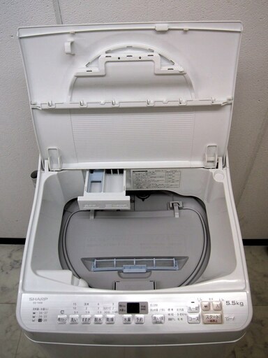 SHARP シャープ 5.5kg 縦型洗濯乾燥機 ES-TX5B-N 乾燥機能付き 穴なし 
