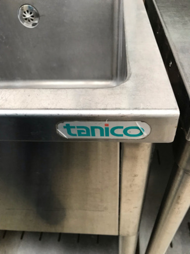 タニコー 業務用 1槽シンク バックガード付 W600×D600×H800 中古
