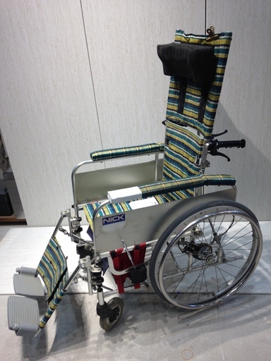 ■Z657■NICK 車椅子 リクライニング チェック 車イス 折りたたみ 折り畳み 介護用品