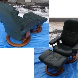 カード決済対応！20N0005 Ekornes/エコーネス ストレスレスチェア リクライニングソファ チェア 椅子 オットマン付 緑 中古キャッシュレス・消費者還元事業 対象店舗です！ カード決済対応！20N0005 Ekornes/エコーネス ストレスレスチェア