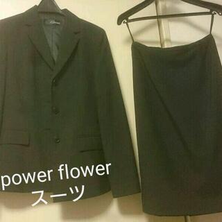 リクルート スカートスーツ power flower 黒色 美品...