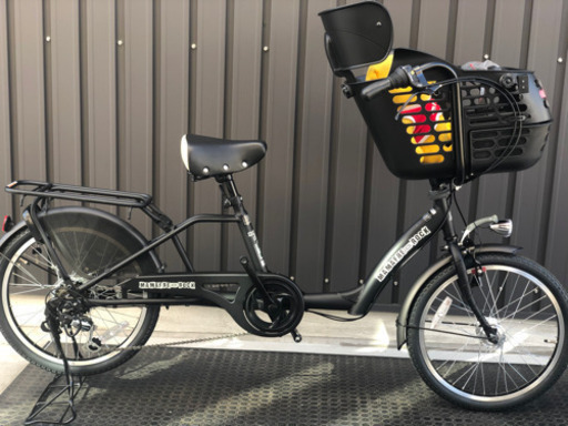 売切◆子供乗せ自転車 ママフレロック206マットブラック 6段変速オートライト 盗難補償付