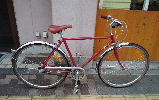 美品☆SAKURA.KYOTO 27吋クロスバイク 内装3段/レッド