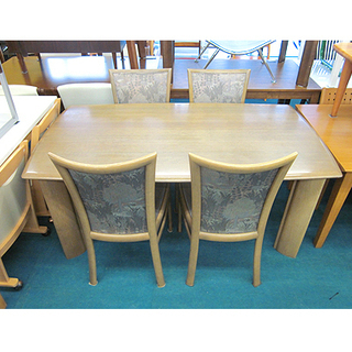 飛騨の家具【日進木工 4人掛けダイニングセット】幅160cm ナラ/ブナ系天然