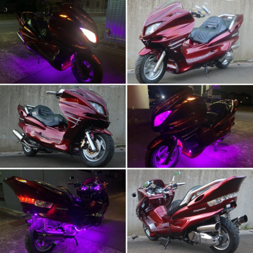 【YAMAHA マジェスティ】大人気のワインレッド！！フルメッキフルエアロ！！