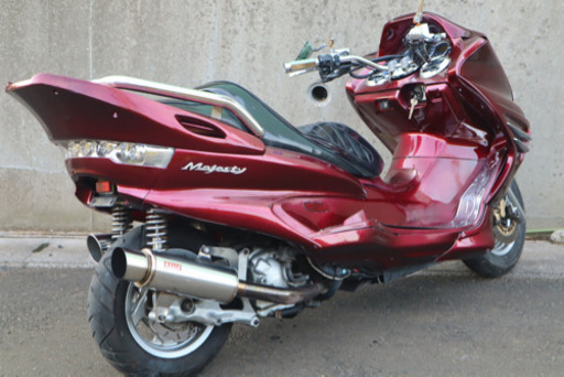 YAMAHA マジェスティ】大人気のワインレッド！！フルメッキフルエアロ