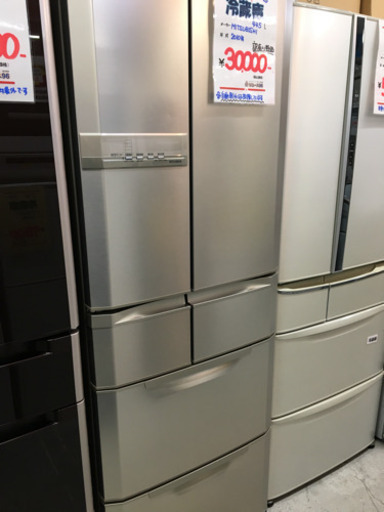 ●販売終了●6ドア冷凍冷蔵庫　MITSUBISHI　フレンチドア　自動製氷故障　445L　2010年　中古品