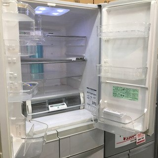 ●販売終了●冷凍冷蔵庫　6ドア　フレンチドア　520L　HITACHI 　2011年　自動製氷付　真空チルド付　中古 日立（HITACHI） 中古 520L 6ドア冷蔵庫 真空チルド R-SF52AM 2011年製