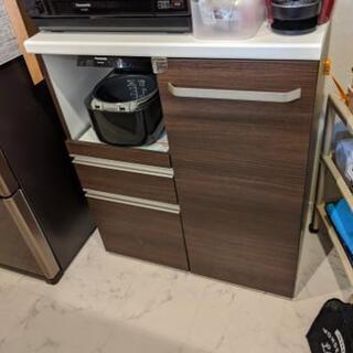 (送料込) キッチン用収納棚 食器棚 ハイカウンター 定価約4万円