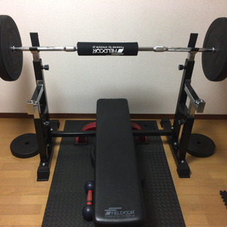 ベンチプレス・セーフティーバー・ミニバーベルダンベル・フラットベンチ・ジョイントマット8枚