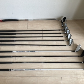 【中古】ゴルフクラブ10点、キャディバック、ゴルフバック（小）